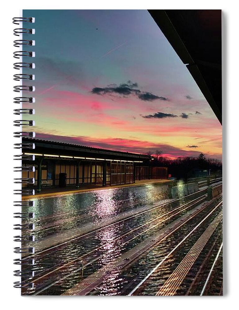 Queens Spiral Notebook featuring the photograph Sunset at 88th St. by Carol Whaley Addassi