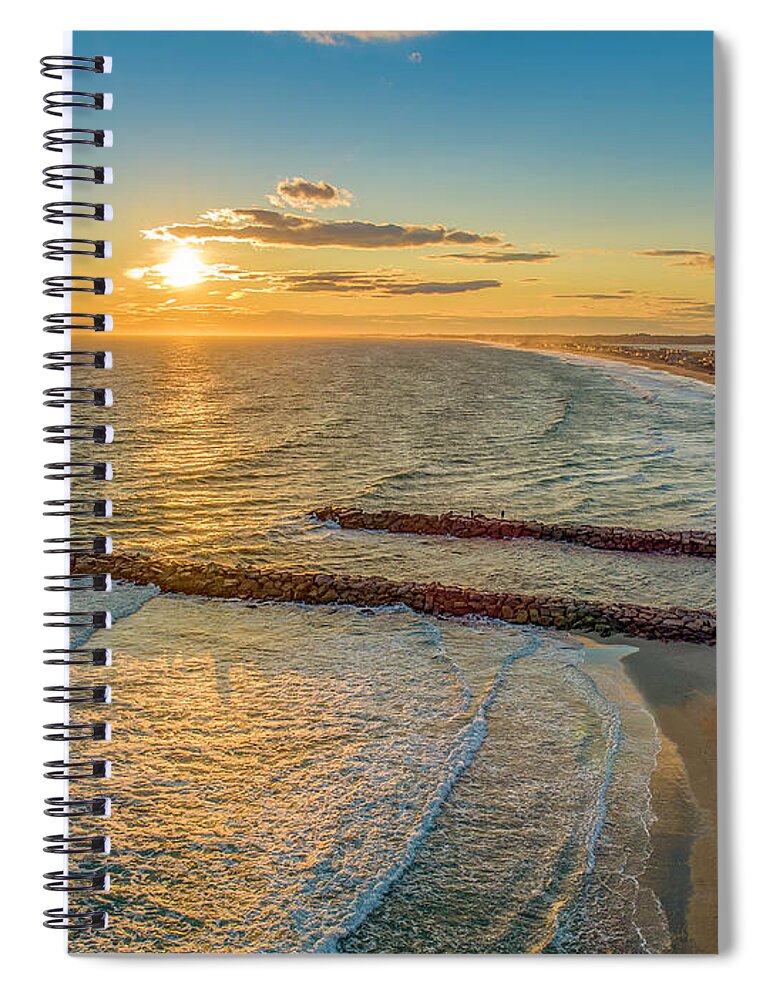 Weekapaug Spiral Notebook featuring the photograph Sunset at Fenway by Veterans Aerial Media LLC