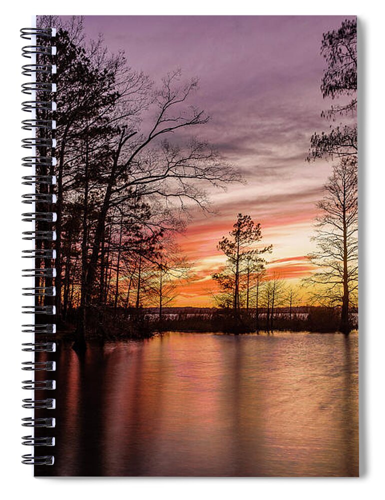 Hdr Composite Spiral Notebook featuring the photograph Sunset at Munden Point by M C Hood