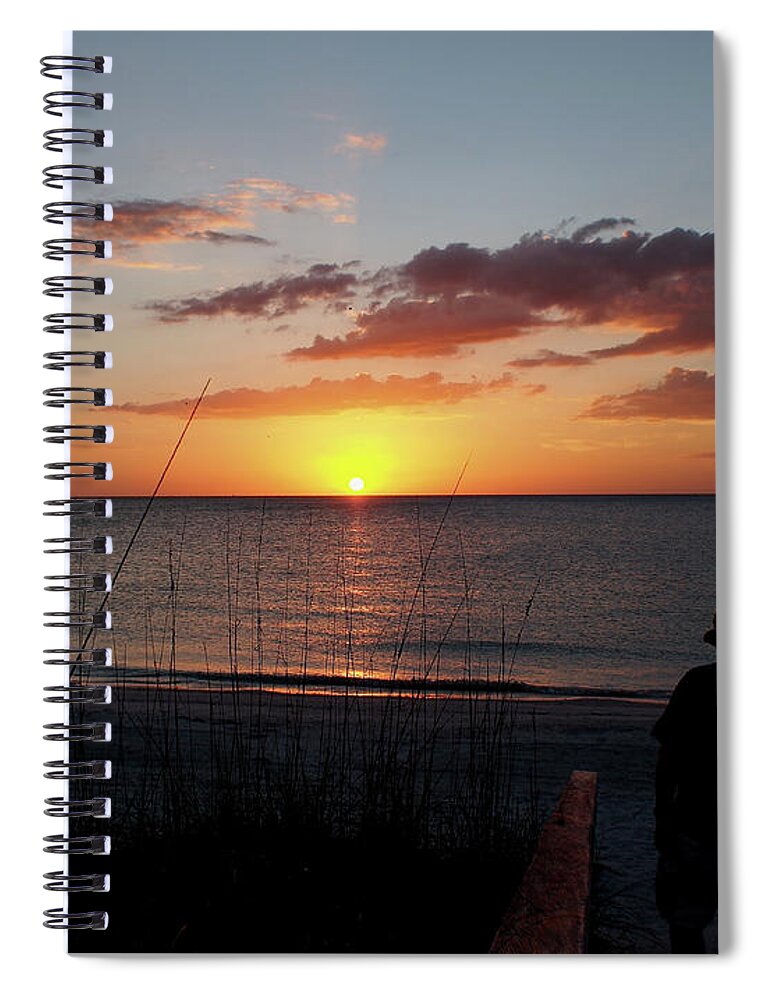 Sunset Spiral Notebook featuring the photograph Sunset at Pass-a-Grille Beach by L Bosco