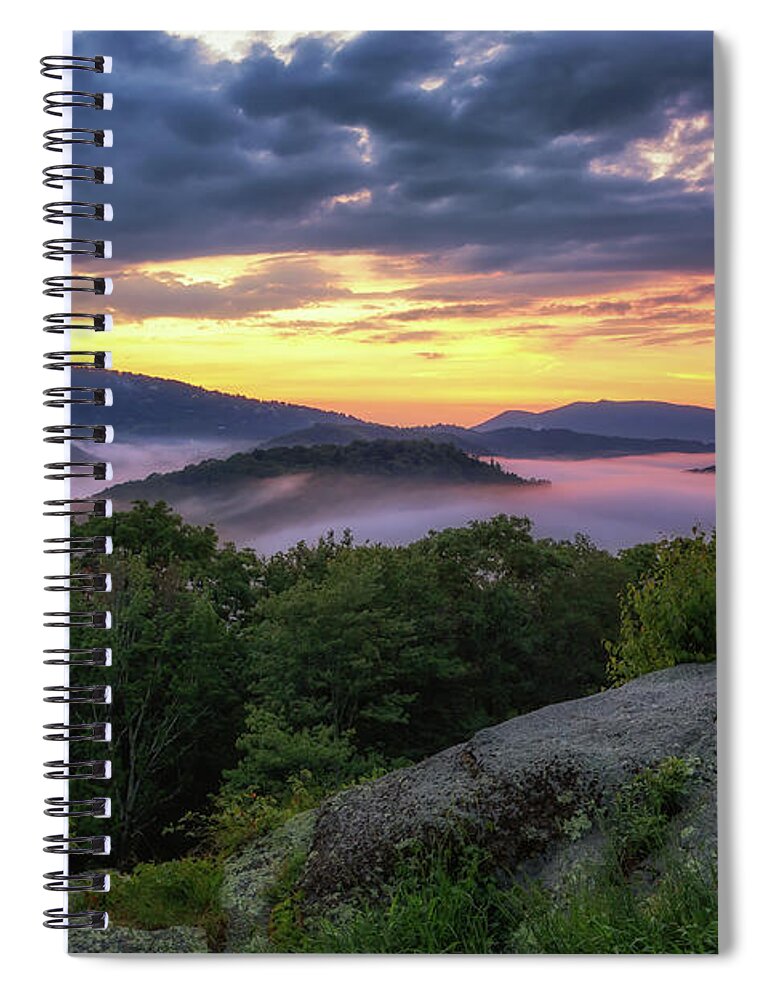Sunset Spiral Notebook featuring the photograph Sunset at Raven Rocks - Blue Ridge Parkway by Susan Rissi Tregoning