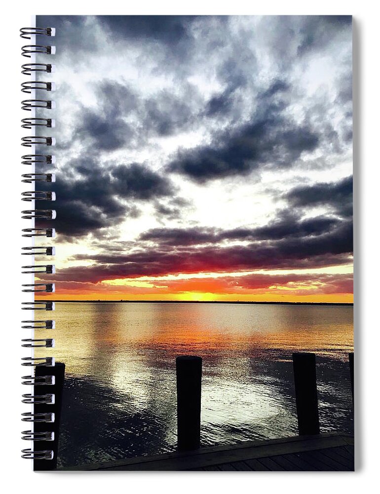 Scenic Photography Spiral Notebook featuring the photograph Sunset At Seaside by Iconic Images Art Gallery David Pucciarelli