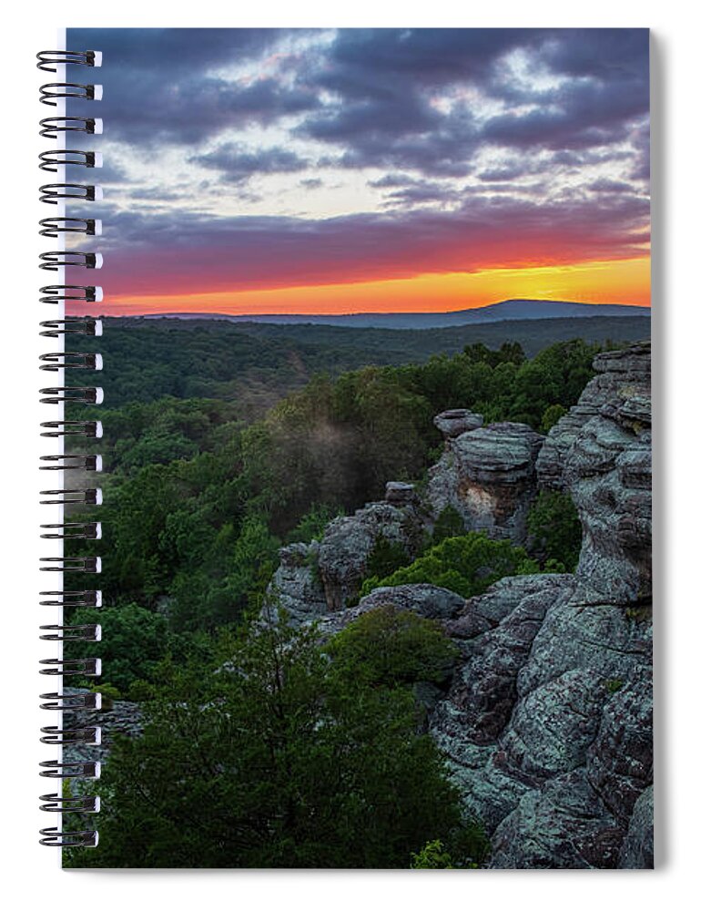 Sunset Spiral Notebook featuring the photograph Sunset at the Garden by Grant Twiss