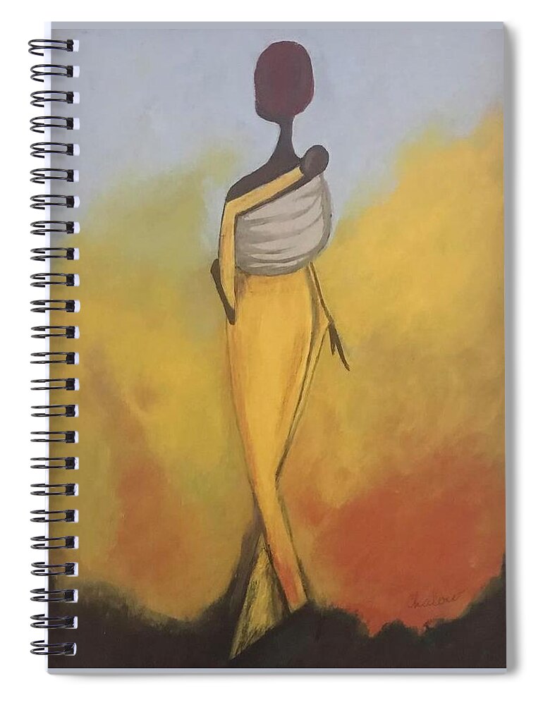  Spiral Notebook featuring the painting Sunset Babe by Charles Young