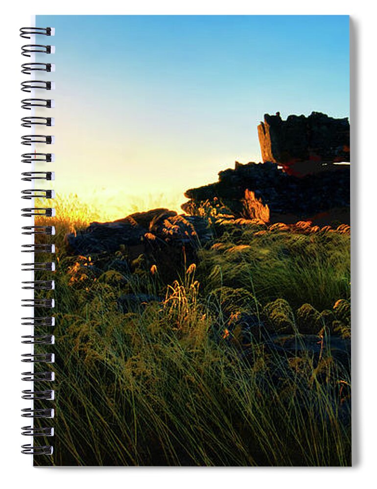 Raw And Untouched Northern Territory Series By Lexa Harpell Spiral Notebook featuring the photograph Sunset Behind the Rocks - Ubirr, Kakadu National Park by Lexa Harpell