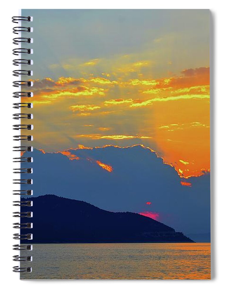 Sunset Magic Above Us Spiral Notebook featuring the photograph Sunset Blues by Leonida Arte