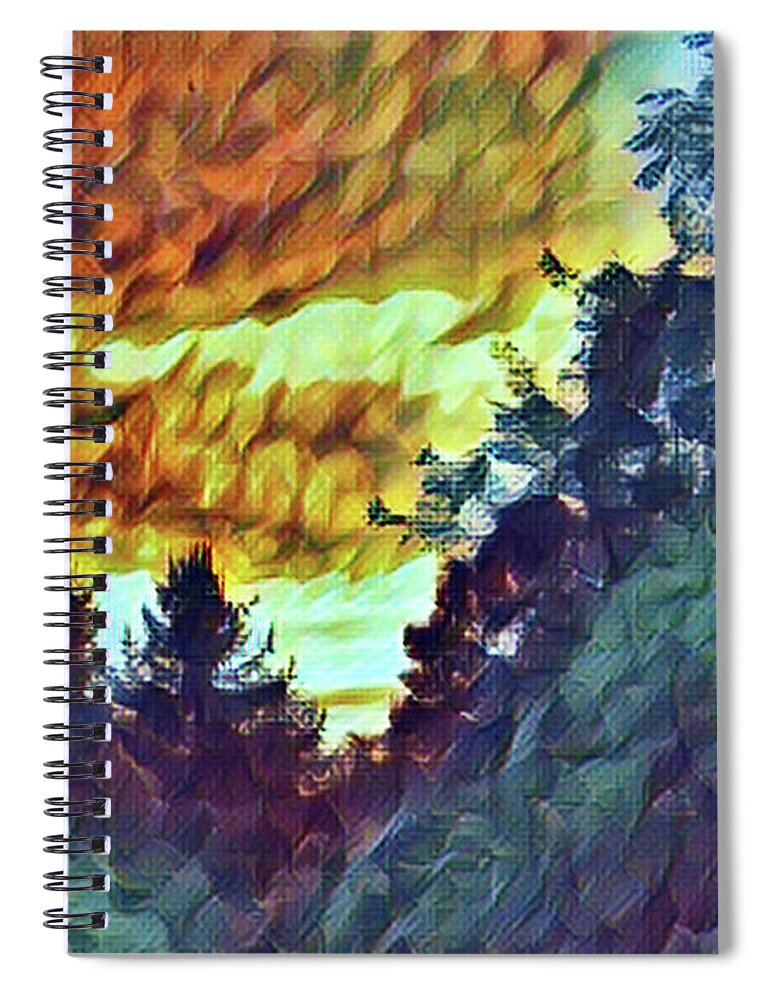 Sunset Spiral Notebook featuring the mixed media Sunset by Christopher Reed