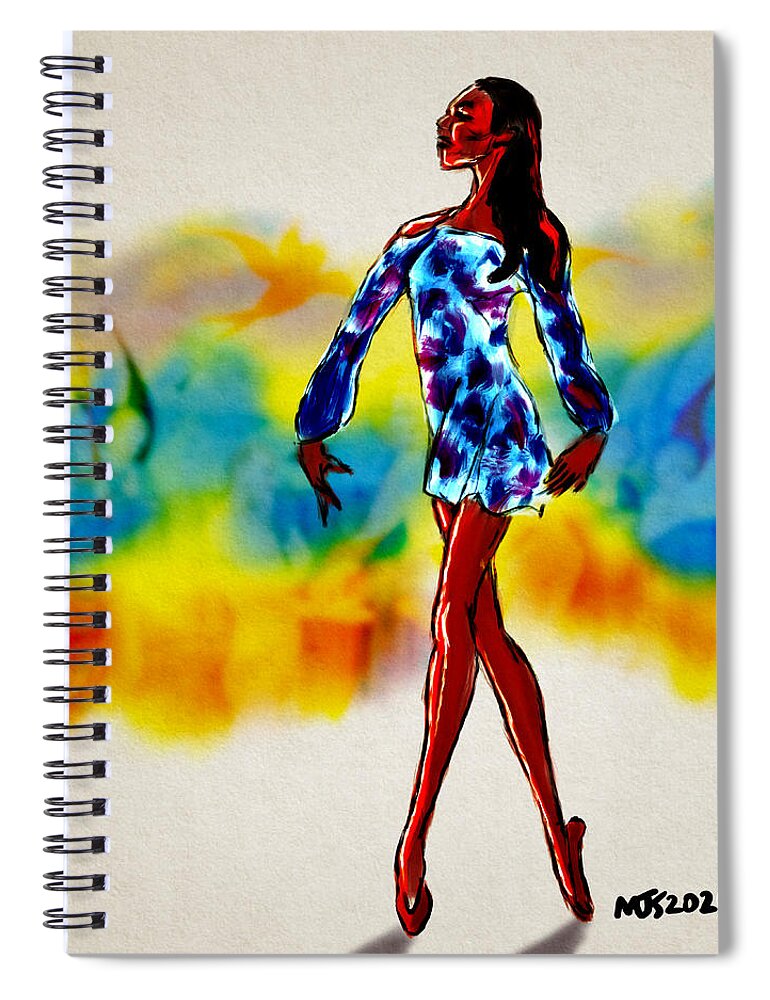Dancer Spiral Notebook featuring the digital art Sunset Dancer by Michael Kallstrom