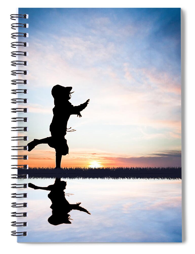 Sunset Spiral Notebook featuring the photograph Sunset Dash by Maggie Terlecki
