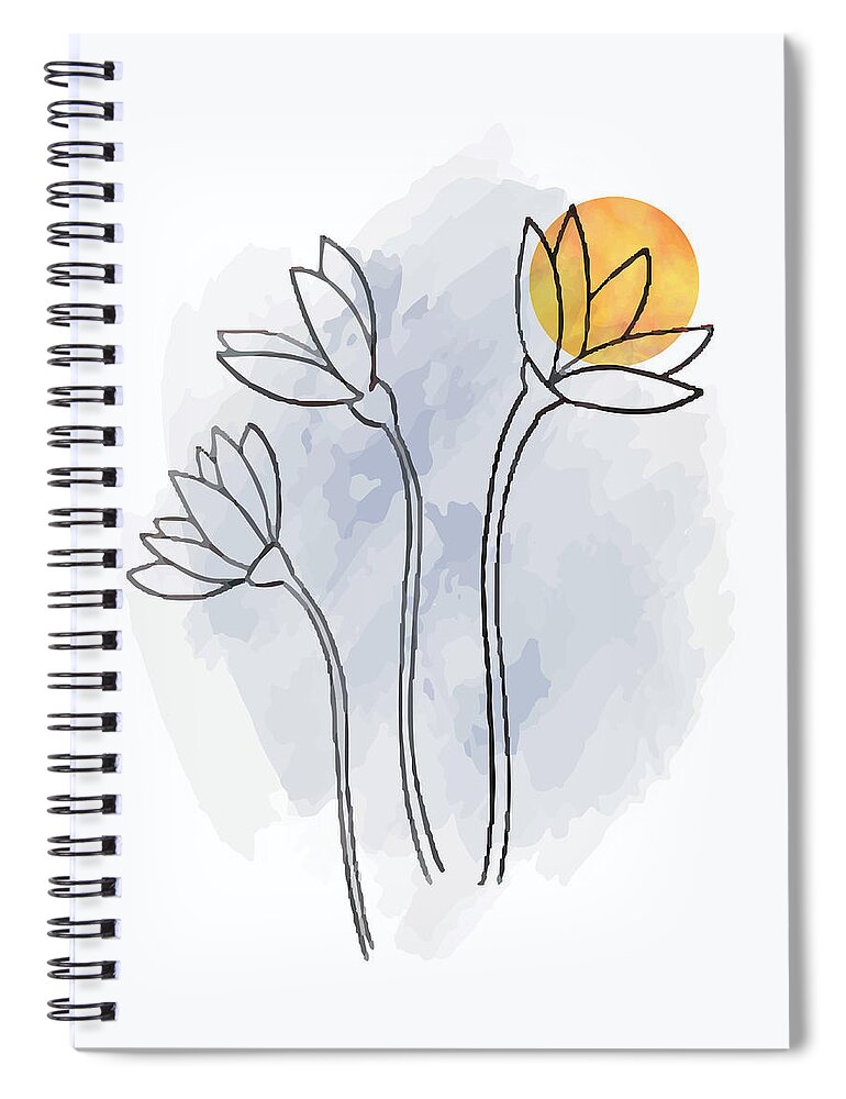 Handdrawn Wildflower Stickers Spiral Notebook for Sale by