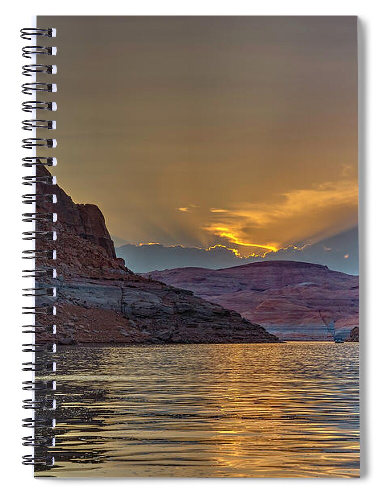 Sandstone Spiral Notebook featuring the photograph Sunset Formation by Laura Hedien