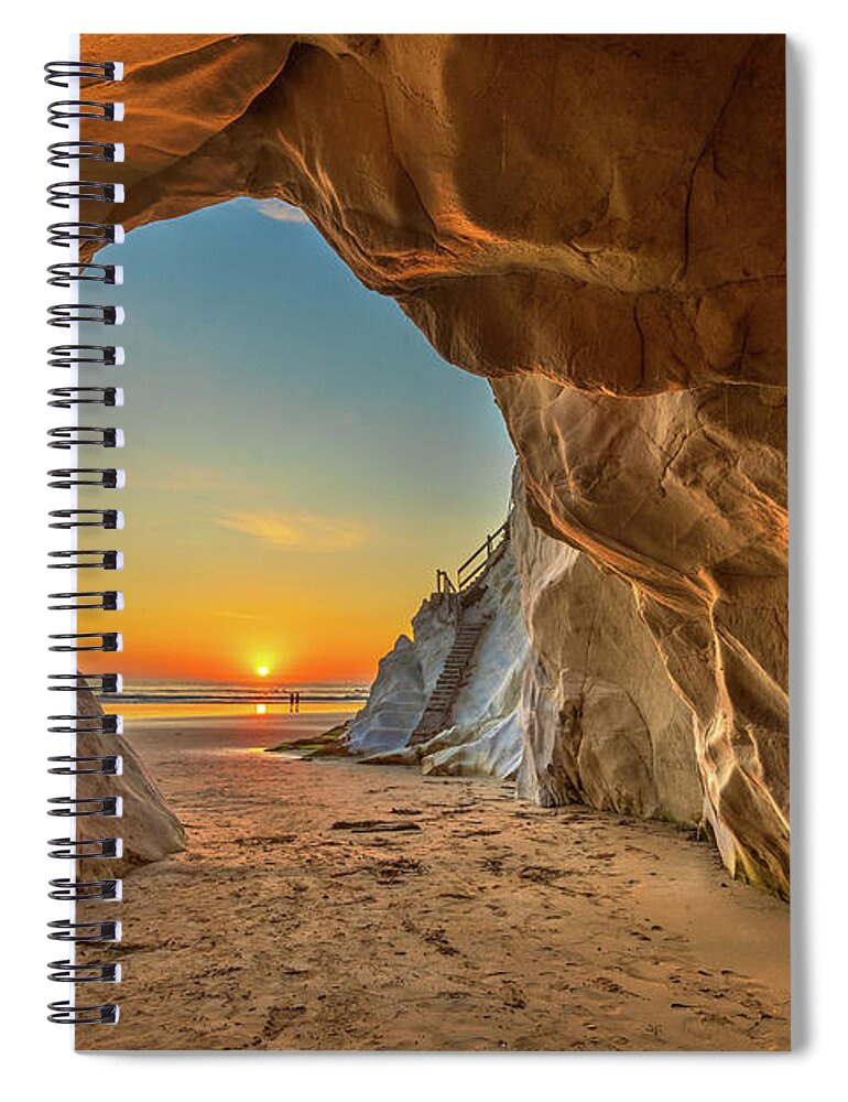 Pismo Spiral Notebook featuring the photograph Sunset From the Sea Cave by Mimi Ditchie