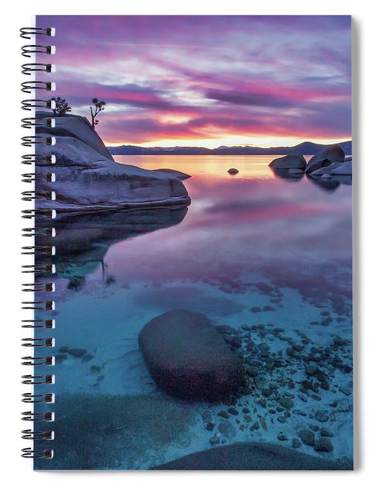 Lake Spiral Notebook featuring the photograph Sunset Glass by Martin Gollery