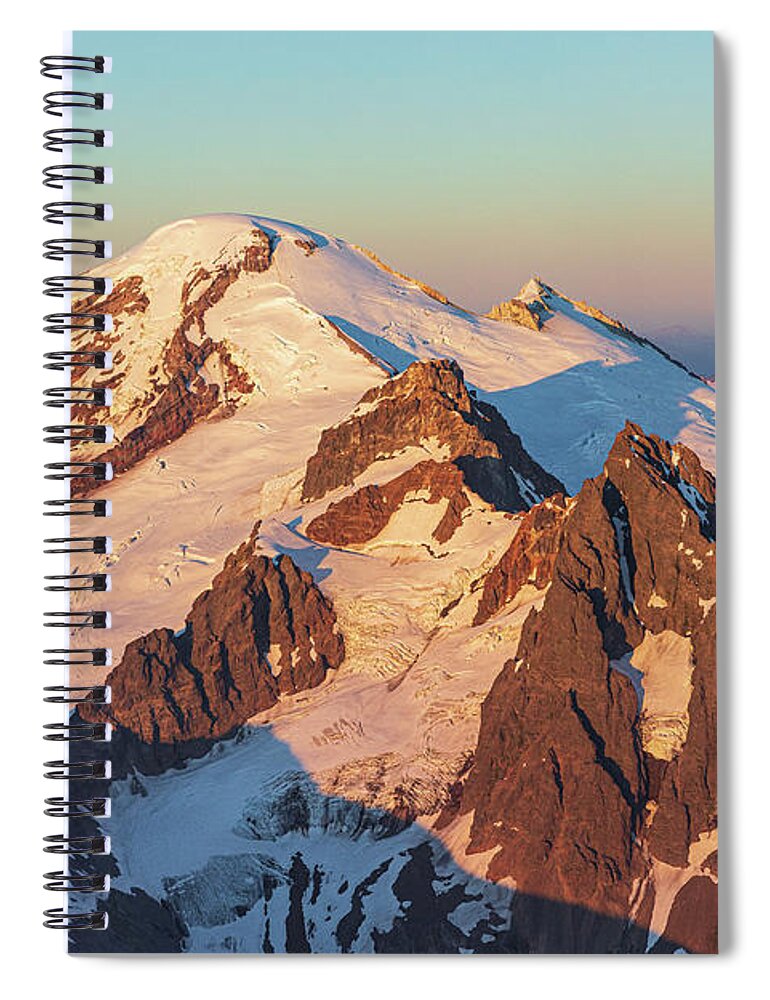 Mount Baker Spiral Notebook featuring the photograph Sunset Gold by Michael Rauwolf
