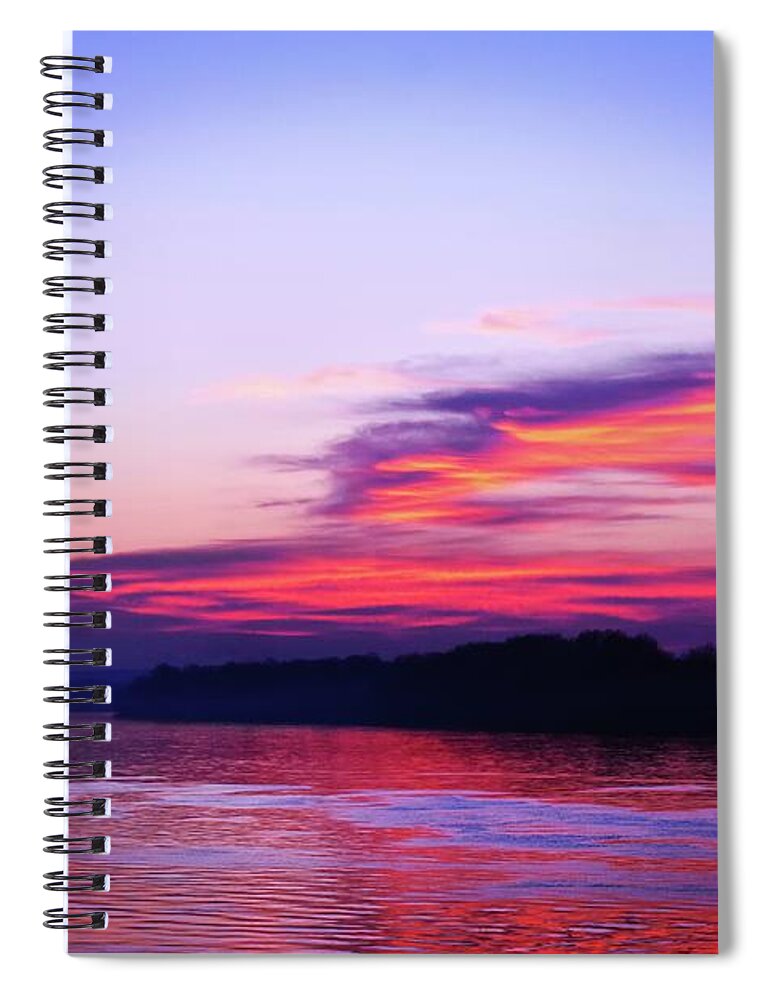 Harmony Spiral Notebook featuring the photograph Sunset Harmony Lines by Leonida Arte