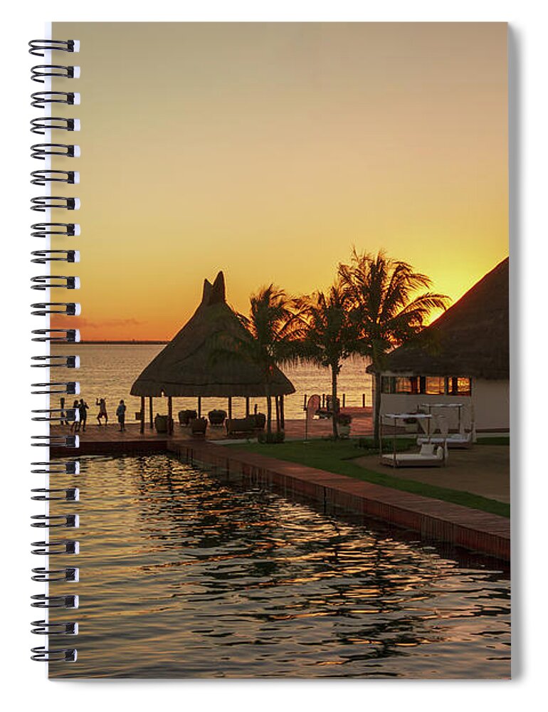Caribbean Spiral Notebook featuring the photograph Sunset in Cancun by Sun Travels