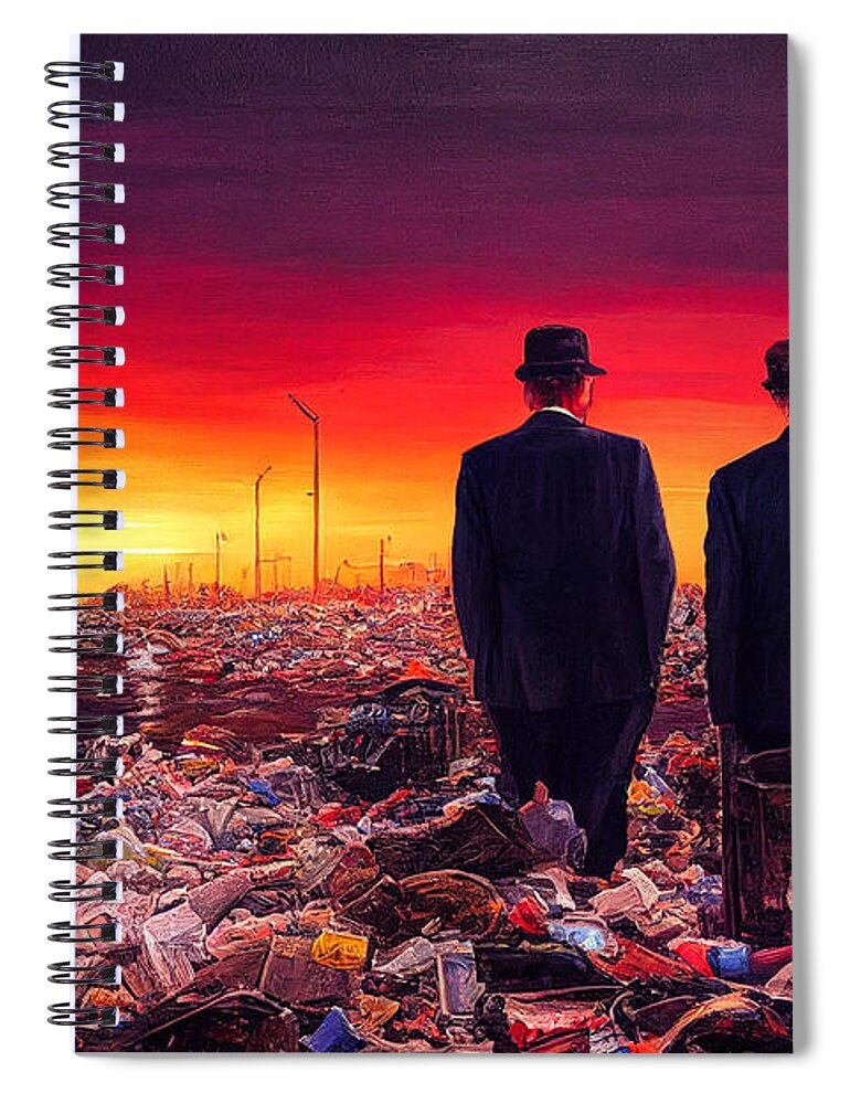 Figurative Spiral Notebook featuring the digital art Sunset In Garbage Land 73 by Craig Boehman