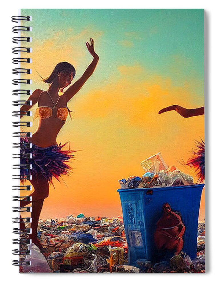 Figurative Spiral Notebook featuring the digital art Sunset In Garbage Land 79 by Craig Boehman