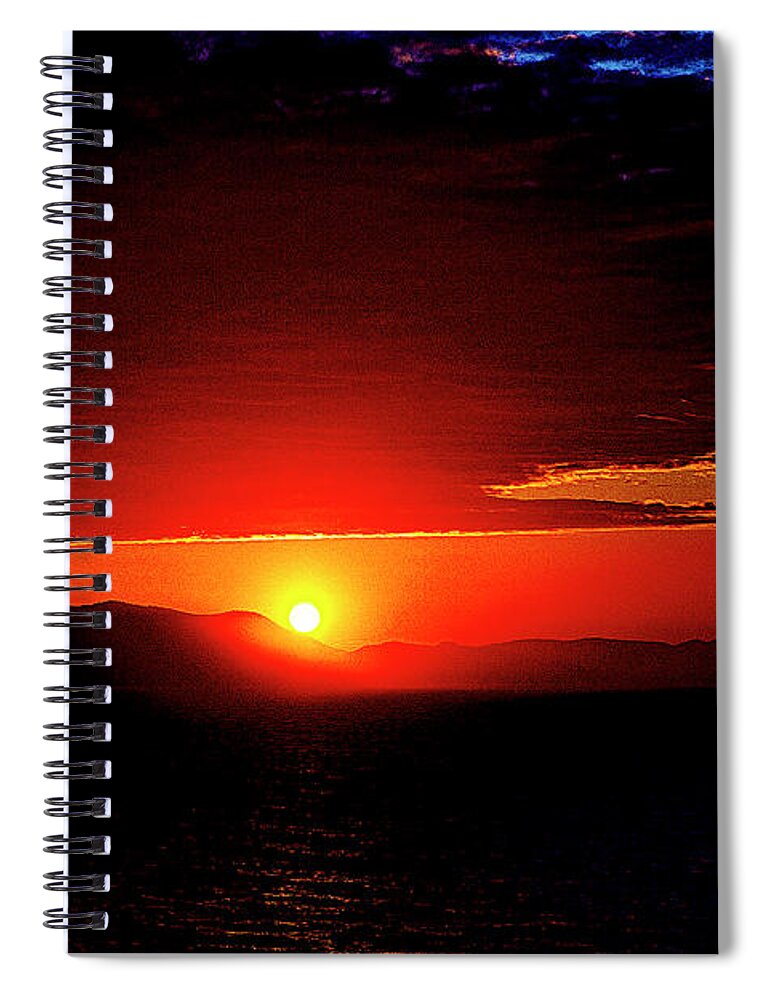 Sunset Spiral Notebook featuring the digital art Sunset - Inside Passage Alaska by SnapHappy Photos