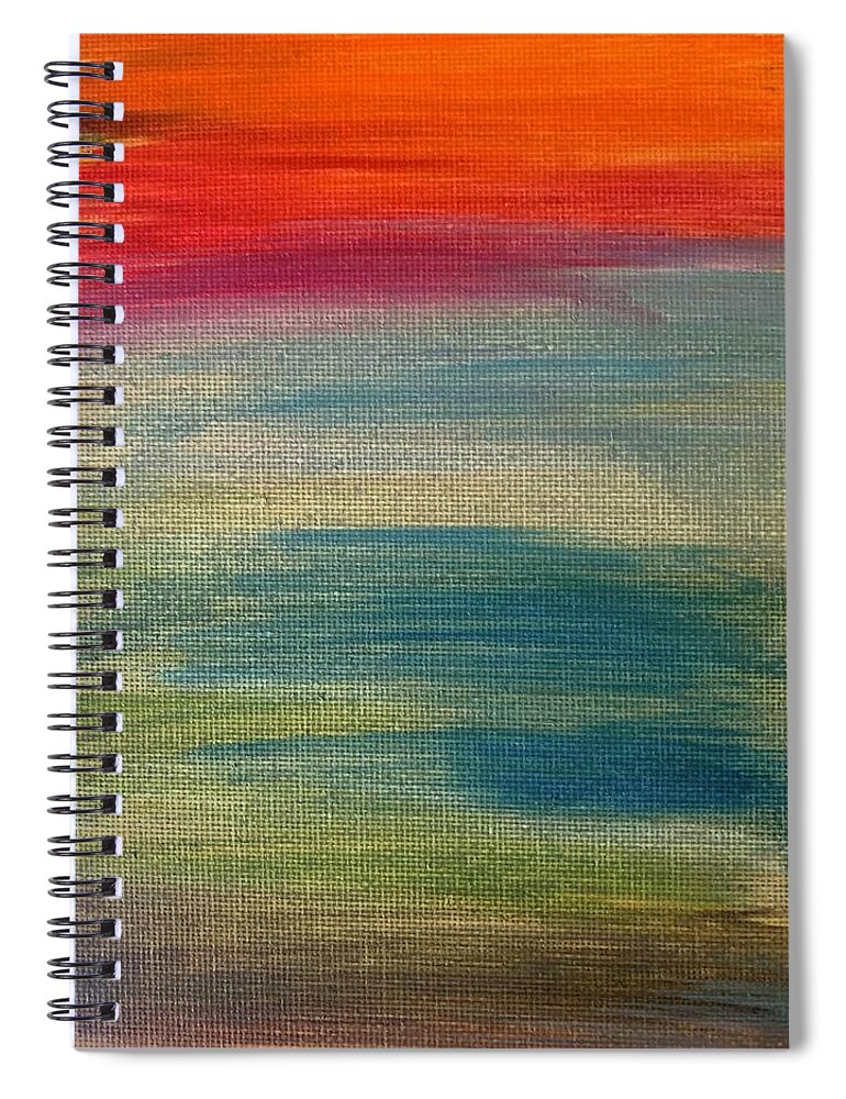Oil Spiral Notebook featuring the painting Sunset by Lisa White