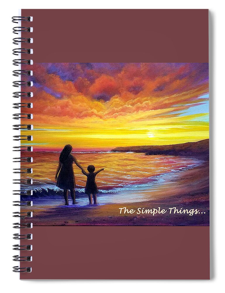 Sunset Spiral Notebook featuring the painting Sunset Lullaby - The Simple Things... by Sarah Irland