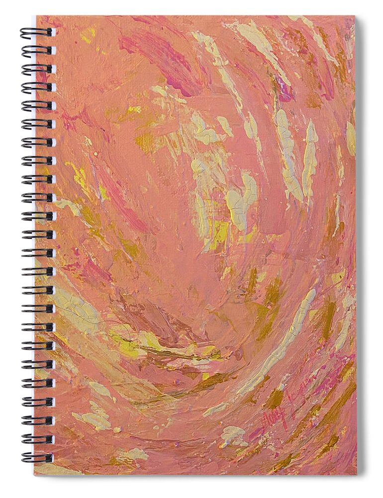 Pink Spiral Notebook featuring the painting Sunset by Medge Jaspan