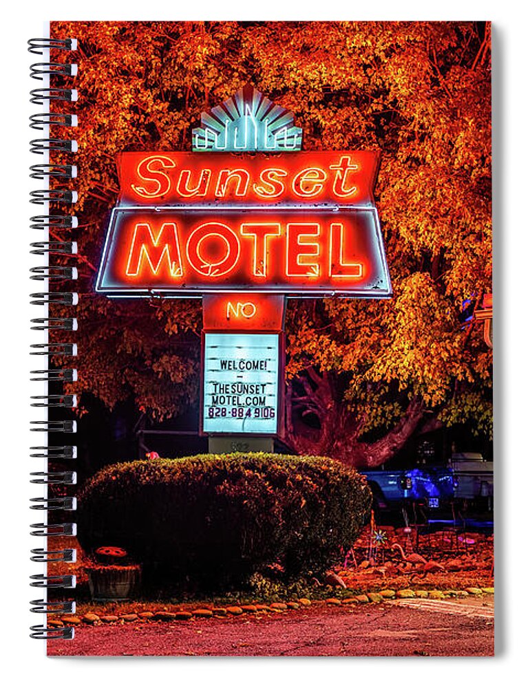 2022 Spiral Notebook featuring the photograph Sunset Motel by Charles Hite