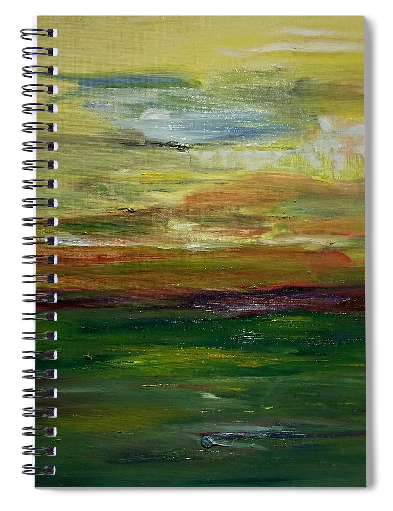 Landscape Spiral Notebook featuring the painting Sunset Mystery by Alida M Haslett