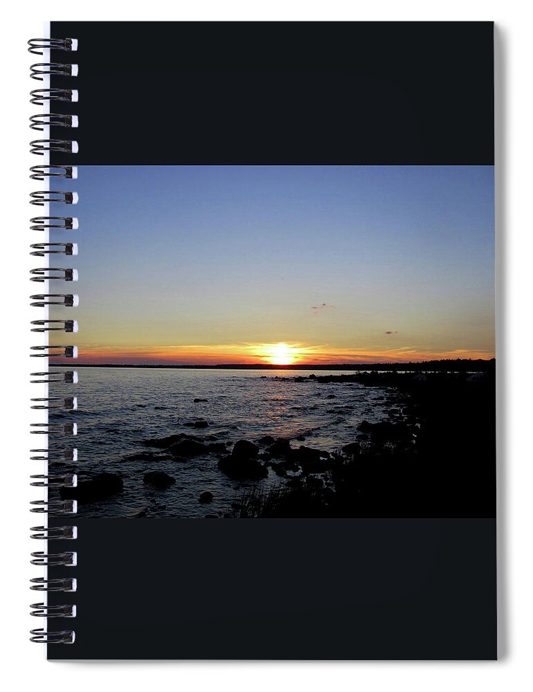  Spiral Notebook featuring the photograph Sunset On Lake Superior by Edward Theilmann