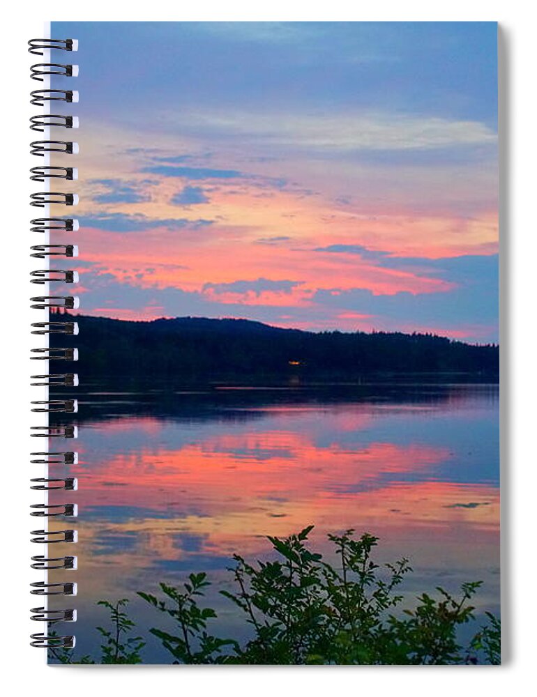 Landscape Spiral Notebook featuring the photograph Sunset On Sequim Bay by Bill TALICH