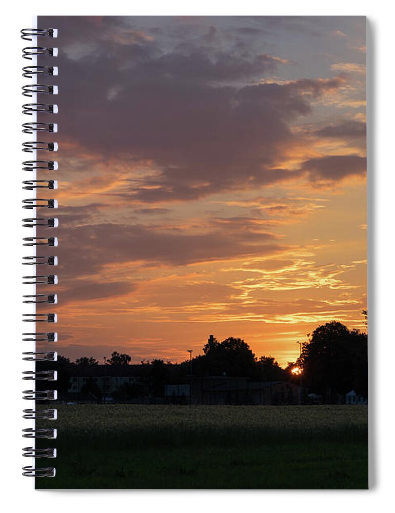 Sunset Spiral Notebook featuring the photograph Sunset at the edge of the forest 1 by Adriana Mueller