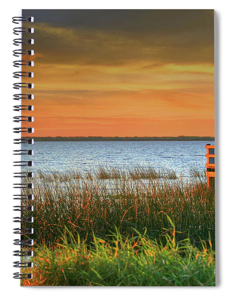 Fine Art Spiral Notebook featuring the photograph Sunset on the Lake by Robert Harris
