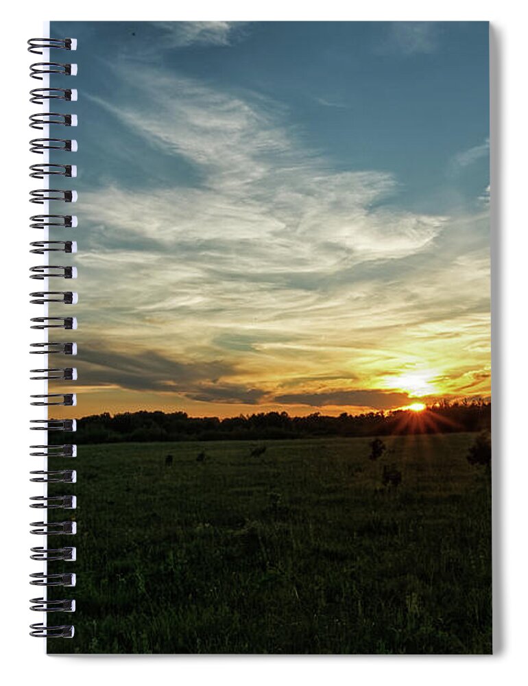Prairie Spiral Notebook featuring the photograph Sunset on the Prairie by Natural Focal Point Photography