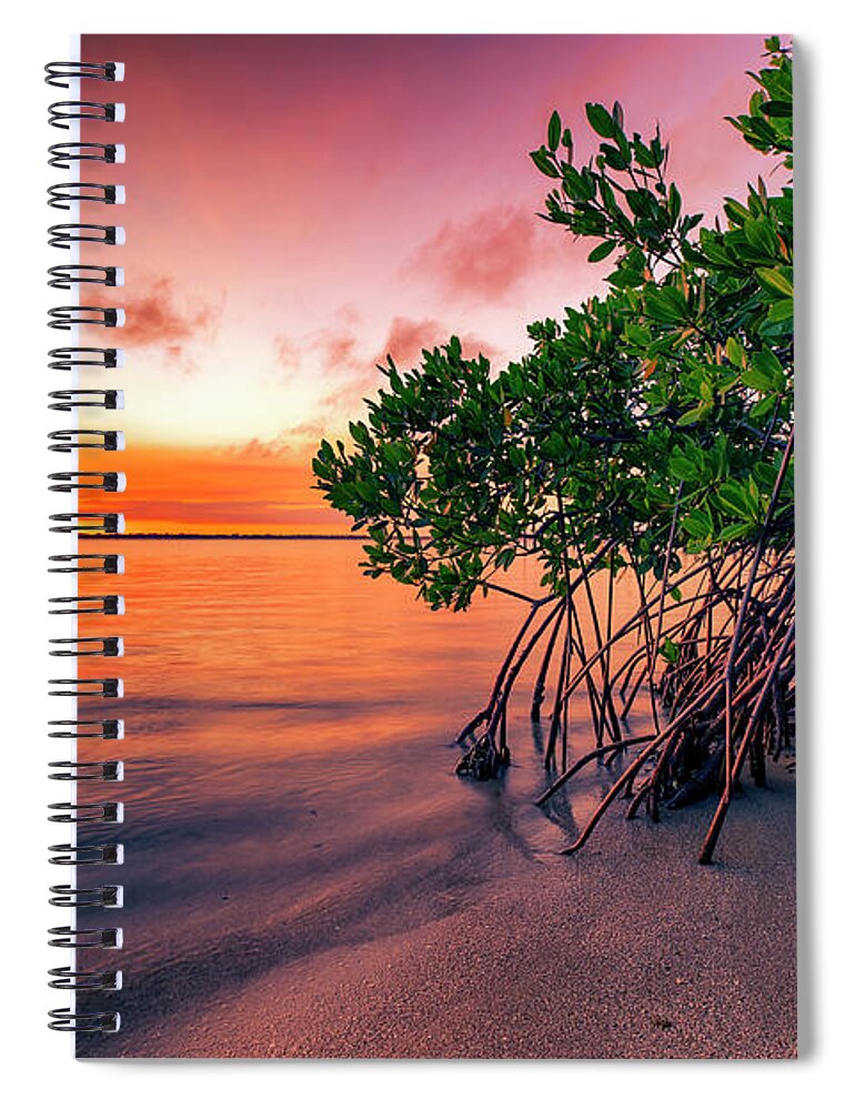 Sunset Spiral Notebook featuring the photograph Sunset Over the St. Lucie River by Andy Crawford