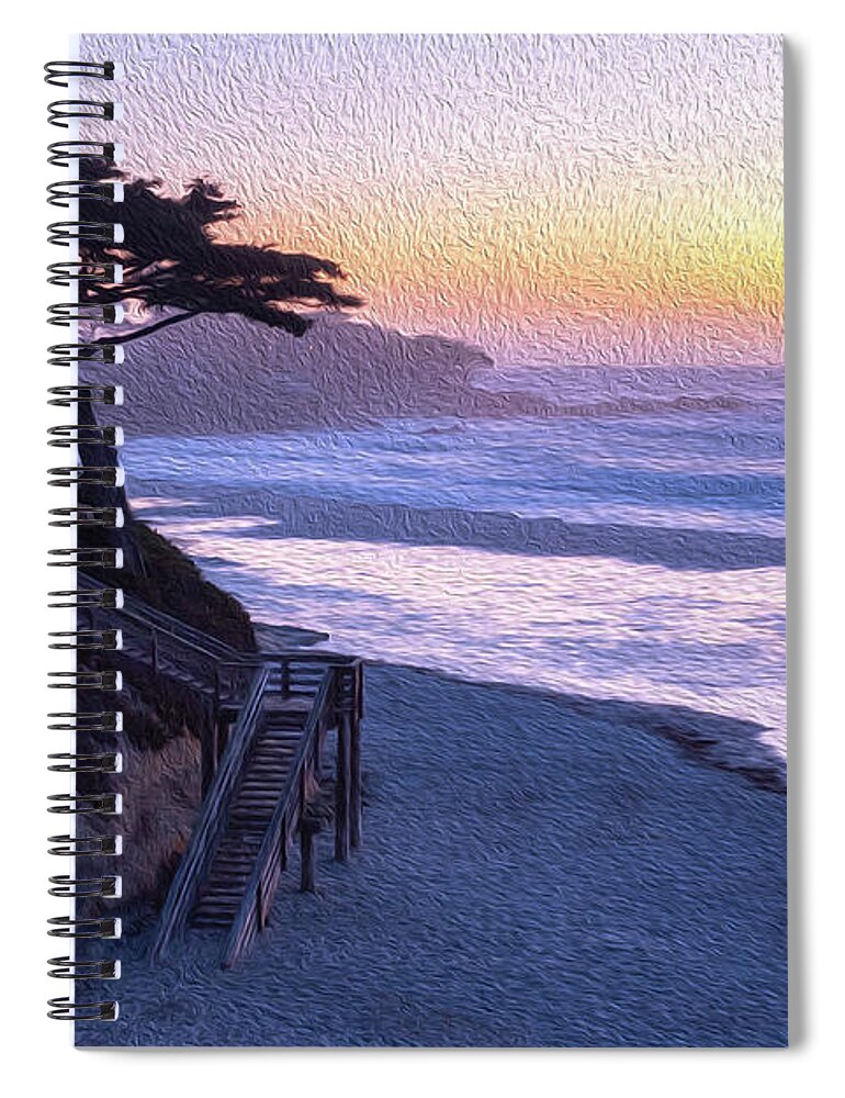 Ngc Spiral Notebook featuring the photograph Sunset Painting at Carmel Beach by Robert Carter
