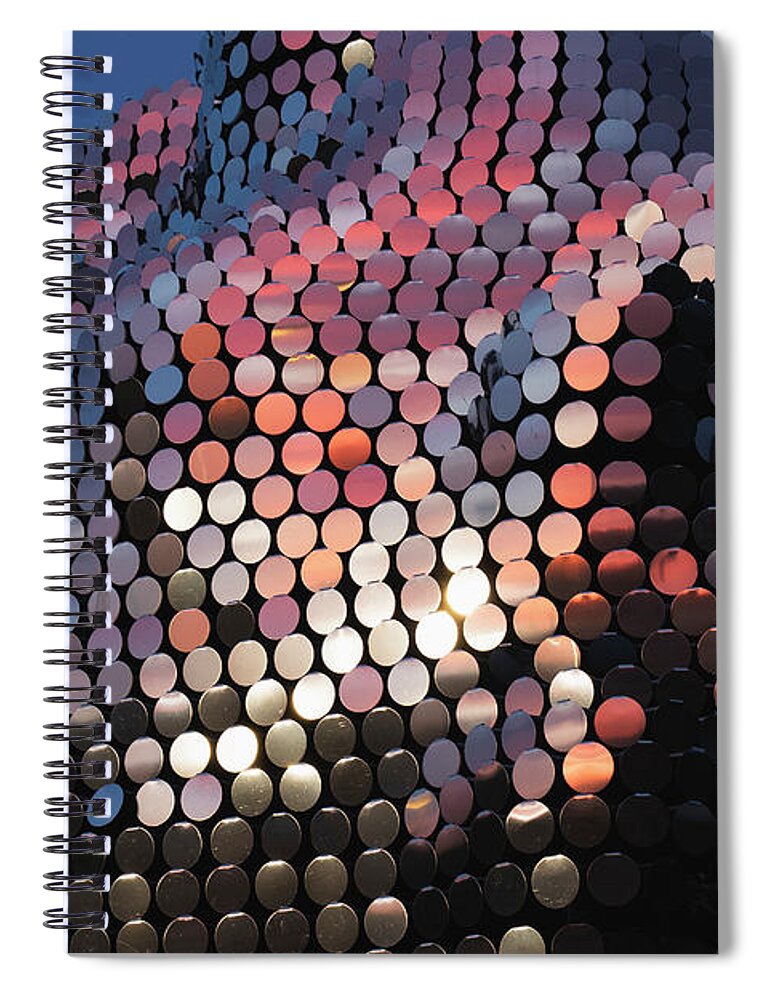 Subtile Spiral Notebook featuring the photograph Sunset Reflection in Subtile Sculpture by Gary Geddes