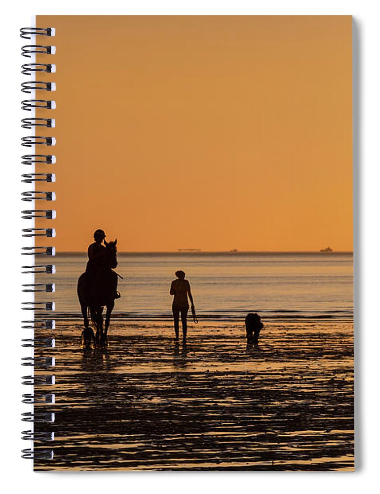 Hoylake Spiral Notebook featuring the photograph Sunset Rider by Spikey Mouse Photography