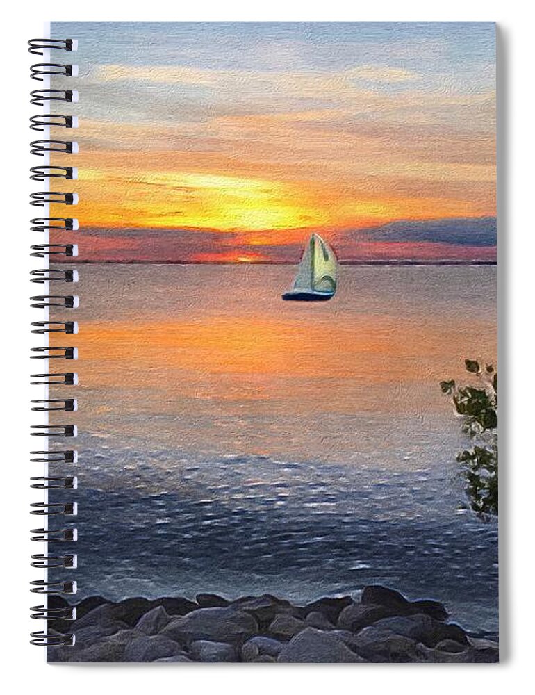 Cape Canaveral Spiral Notebook featuring the photograph Sunset Sail by Anne Sands