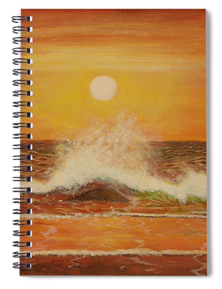 Sunset Spiral Notebook featuring the painting Sunset by Terry Frederick