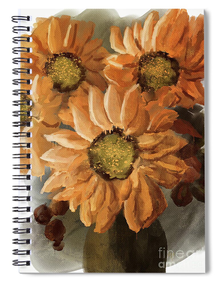 Sunflower Spiral Notebook featuring the digital art Sunshine In A Vase by Lois Bryan