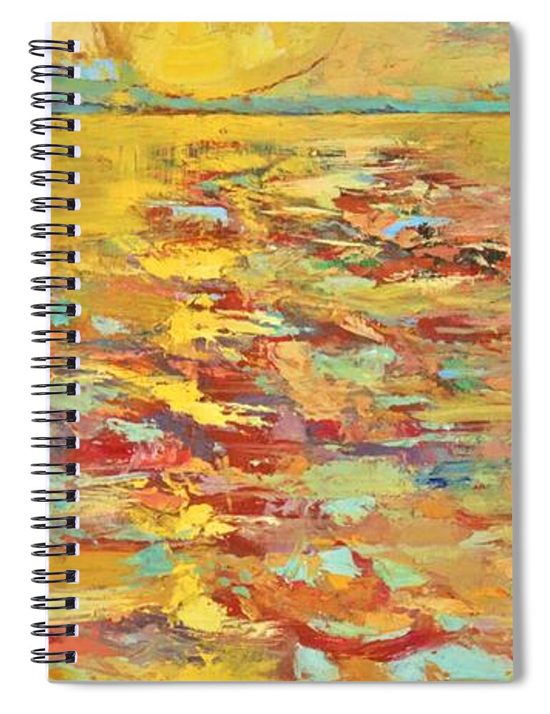 Sunny Spiral Notebook featuring the painting Glisten by Linette Childs