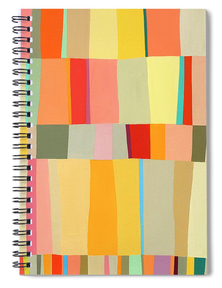 Jane Davies Spiral Notebook featuring the painting Sunshine Stripes by Jane Davies