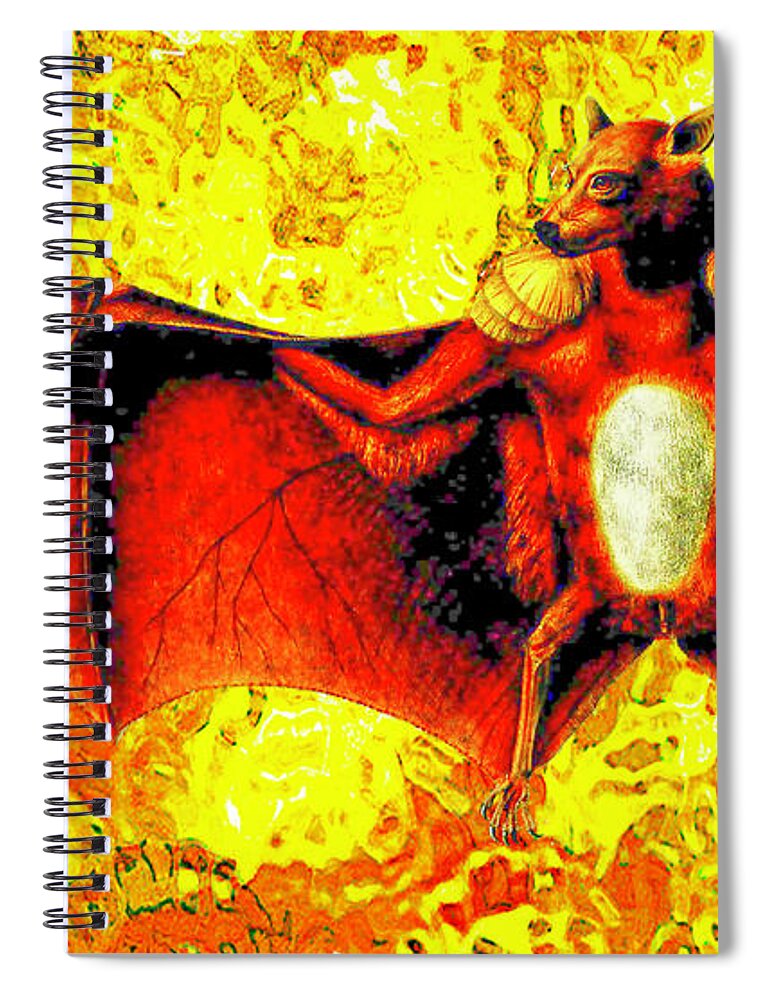 Bat Spiral Notebook featuring the digital art Super Bat by Lorena Cassady