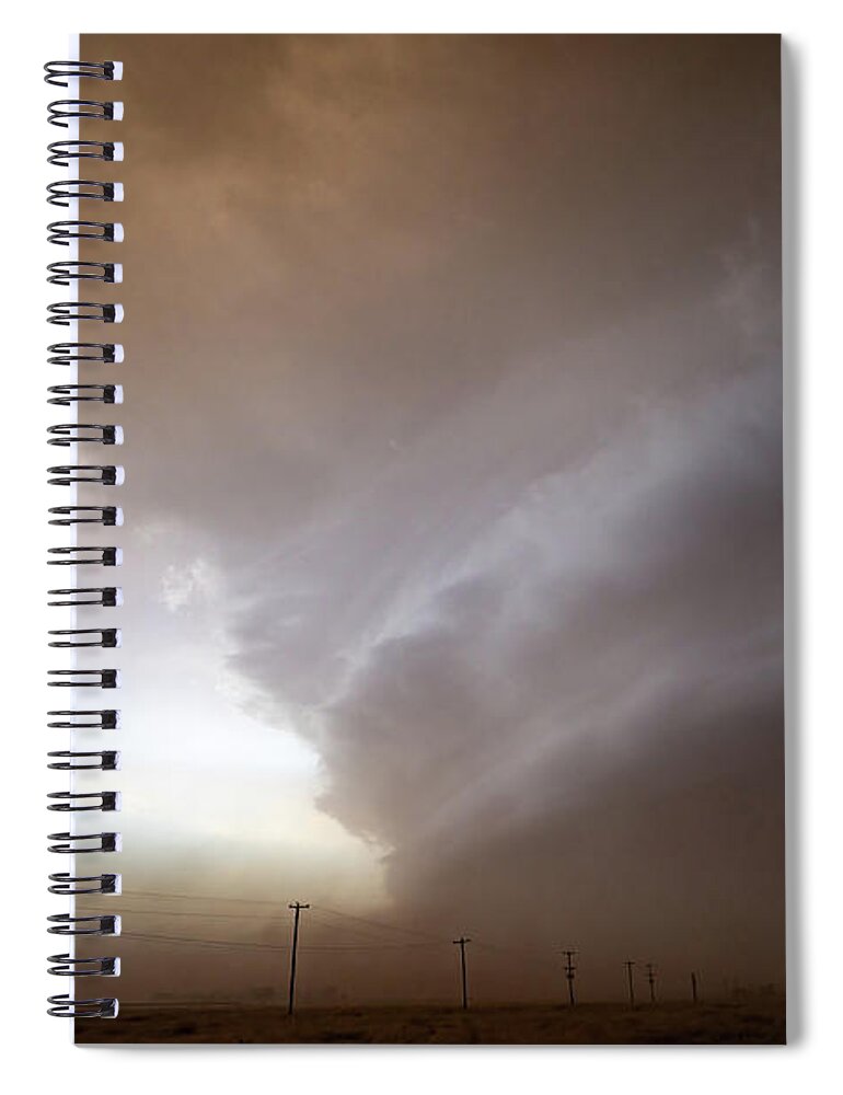 Supercell Spiral Notebook featuring the photograph Super Cell Dustnado by Wesley Aston
