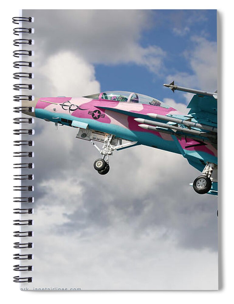 Boeing Spiral Notebook featuring the digital art Super Hornet for the Ladies by Custom Aviation Art