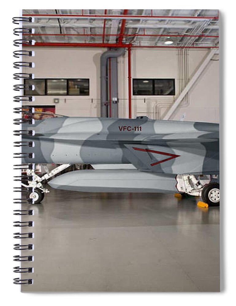 Sundowner Spiral Notebook featuring the digital art Super Hornet Sundowner by Custom Aviation Art