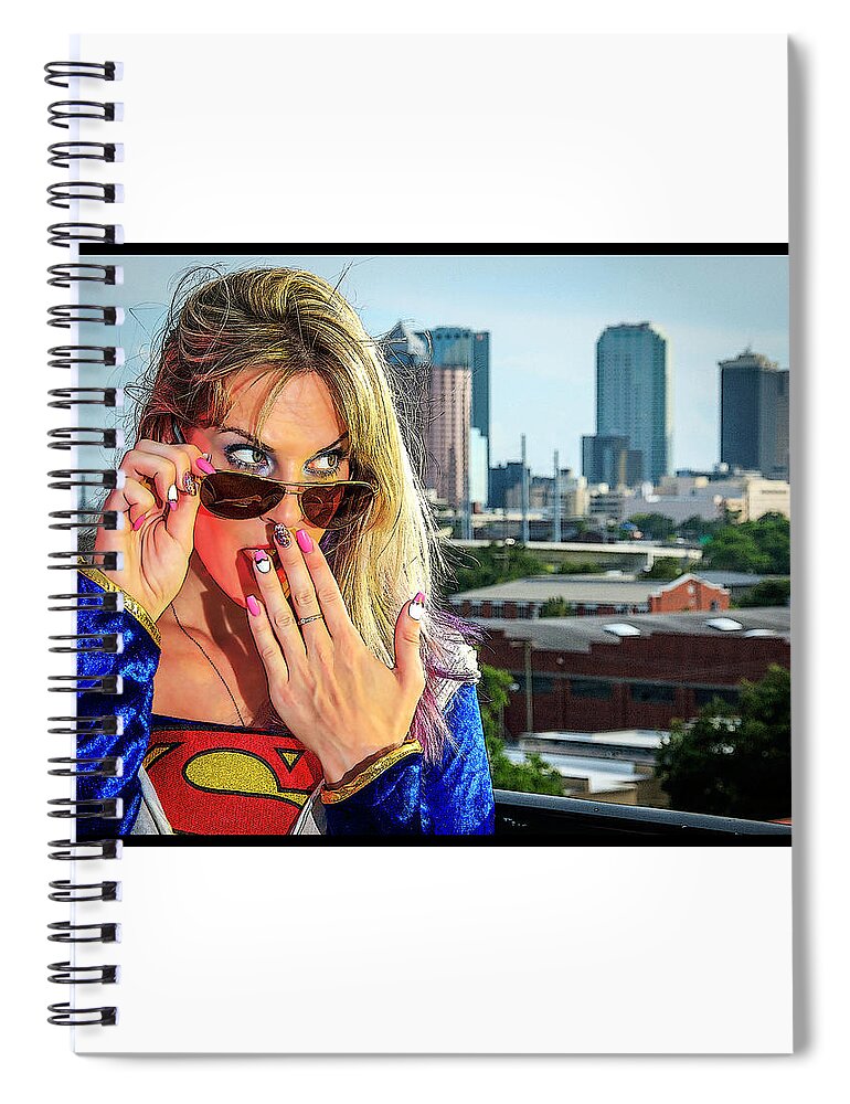 Cosplay Spiral Notebook featuring the photograph Supergirl #1 by Christopher W Weeks