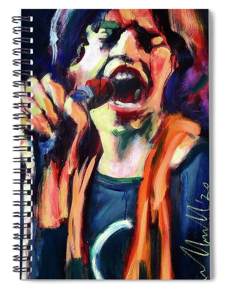 Painting Spiral Notebook featuring the painting Super Mick by Les Leffingwell