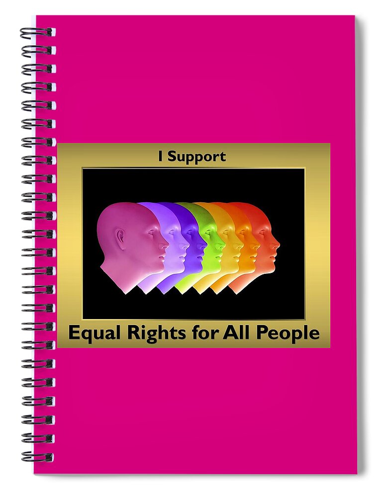 Lgbtq Spiral Notebook featuring the mixed media Support LGBTQ Rights by Nancy Ayanna Wyatt