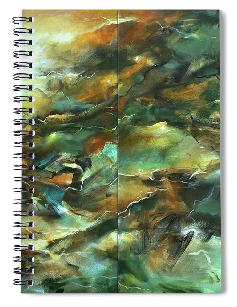 Abstract Spiral Notebook featuring the painting Surface 1 by Michael Lang